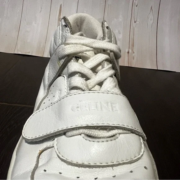 CELINE Womens White Calf Leather High-Top Logo Sneakers
SIZE 36 EU / 6 US - Picture 12 of 15
